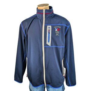 Nautica Men's XL Blue Long Sleeve Full Zip Fleece Soft Shell Vintage Jacket